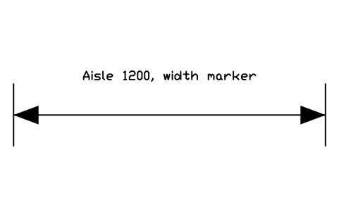 Preview of the Aisle 1200, width marker symbol, block GYM_MK_AISLE_1200