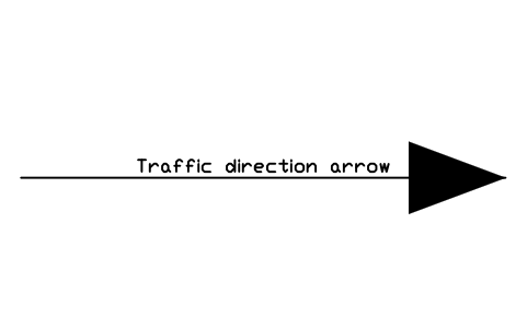 Preview of the Traffic direction arrow symbol, block GYM_MK_TRAFFIC