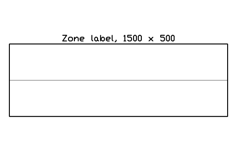 Preview of the Zone label, 1500 x 500 symbol, block GYM_MK_ZONE_LABEL