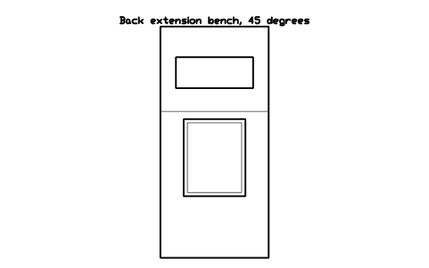Preview of the Back extension bench, 45 degrees symbol, block GYM_PL_BACK_EXT_45