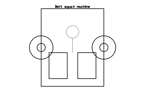 Preview of the Belt squat machine symbol, block GYM_PL_BELT_SQUAT