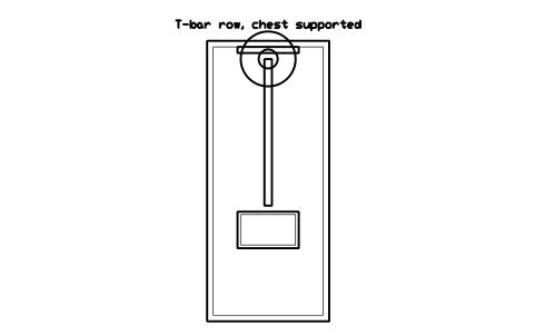 Preview of the T-bar row, chest supported symbol, block GYM_PL_TBAR_ROW