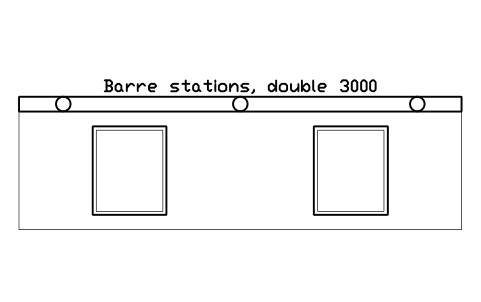 Preview of the Barre stations, double 3000 symbol, block GYM_PM_BARRE_PAIR