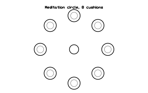 Preview of the Meditation circle, 8 cushions symbol, block GYM_PM_MEDITATION_8