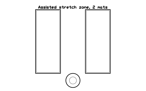 Preview of the Assisted stretch zone, 2 mats symbol, block GYM_RC_STRETCH_ZONE