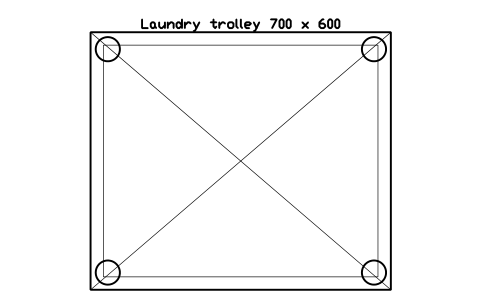 Preview of the Laundry trolley 700 x 600 symbol, block GYM_SP_LAUNDRY_TROLLEY