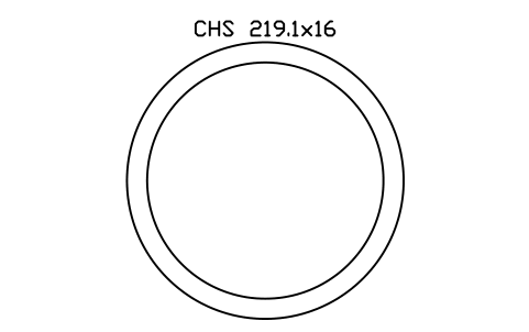 CHS 219.1x16 sembolünün önizlemesi, blok SEC_CHS219.1X16