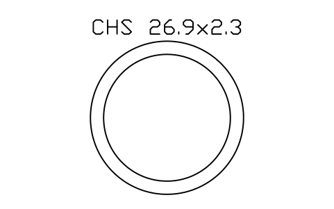 CHS 26.9x2.3 sembolünün önizlemesi, blok SEC_CHS26.9X2.3