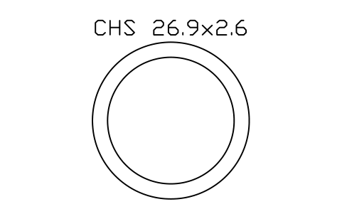 CHS 26.9x2.6 sembolünün önizlemesi, blok SEC_CHS26.9X2.6