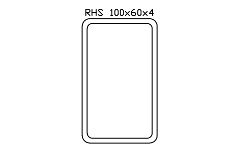 RHS 100x60x4 sembolünün önizlemesi, blok SEC_RHS100X60X4