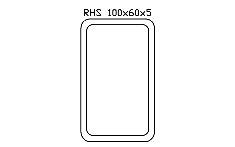 RHS 100x60x5 sembolünün önizlemesi, blok SEC_RHS100X60X5