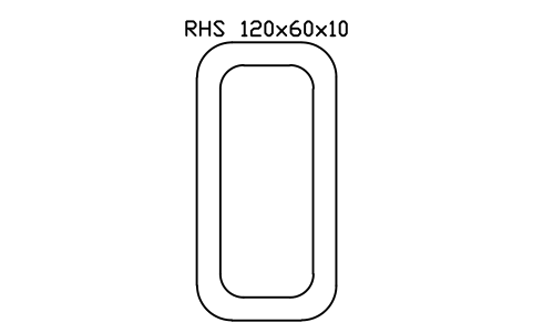 RHS 120x60x10 sembolünün önizlemesi, blok SEC_RHS120X60X10