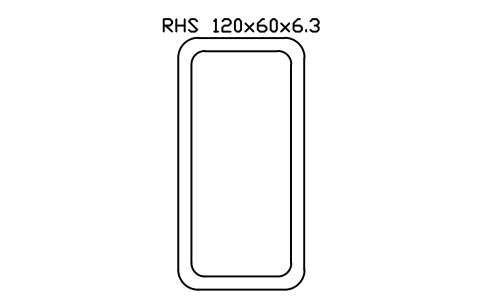 RHS 120x60x6.3 sembolünün önizlemesi, blok SEC_RHS120X60X6.3