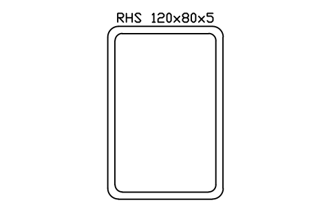 RHS 120x80x5 sembolünün önizlemesi, blok SEC_RHS120X80X5