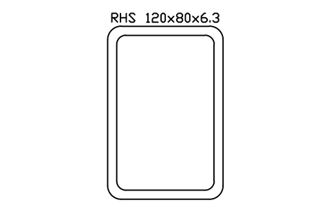 RHS 120x80x6.3 sembolünün önizlemesi, blok SEC_RHS120X80X6.3