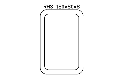 RHS 120x80x8 sembolünün önizlemesi, blok SEC_RHS120X80X8