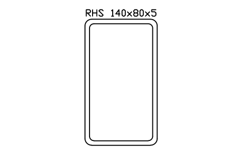 RHS 140x80x5 sembolünün önizlemesi, blok SEC_RHS140X80X5