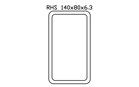 RHS 140x80x6.3 sembolünün önizlemesi, blok SEC_RHS140X80X6.3
