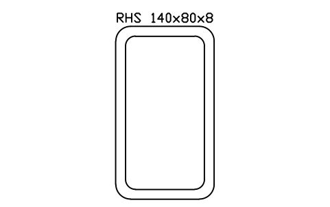 RHS 140x80x8 sembolünün önizlemesi, blok SEC_RHS140X80X8