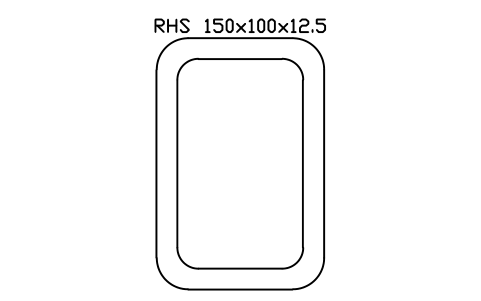 RHS 150x100x12.5 sembolünün önizlemesi, blok SEC_RHS150X100X12.5