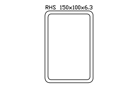 RHS 150x100x6.3 sembolünün önizlemesi, blok SEC_RHS150X100X6.3