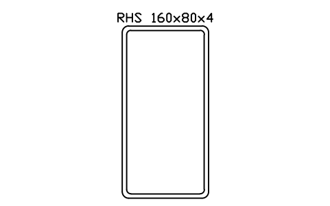 RHS 160x80x4 sembolünün önizlemesi, blok SEC_RHS160X80X4