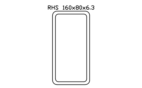 RHS 160x80x6.3 sembolünün önizlemesi, blok SEC_RHS160X80X6.3