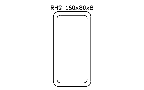 RHS 160x80x8 sembolünün önizlemesi, blok SEC_RHS160X80X8