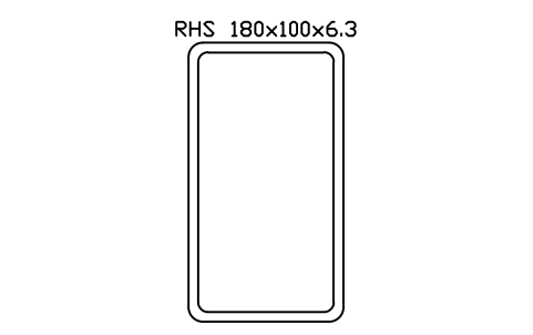RHS 180x100x6.3 sembolünün önizlemesi, blok SEC_RHS180X100X6.3