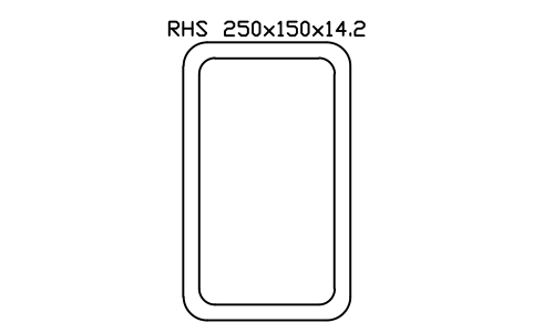RHS 250x150x14.2 sembolünün önizlemesi, blok SEC_RHS250X150X14.2