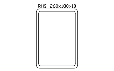 RHS 260x180x10 sembolünün önizlemesi, blok SEC_RHS260X180X10
