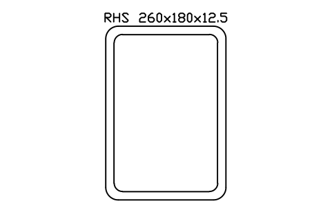 RHS 260x180x12.5 sembolünün önizlemesi, blok SEC_RHS260X180X12.5