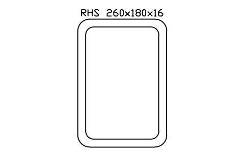 RHS 260x180x16 sembolünün önizlemesi, blok SEC_RHS260X180X16