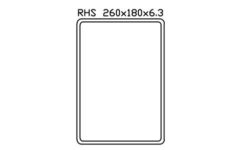 RHS 260x180x6.3 sembolünün önizlemesi, blok SEC_RHS260X180X6.3