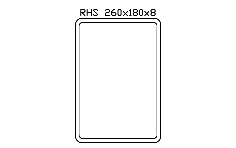 RHS 260x180x8 sembolünün önizlemesi, blok SEC_RHS260X180X8