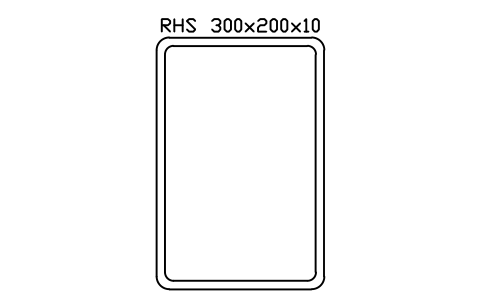 RHS 300x200x10 sembolünün önizlemesi, blok SEC_RHS300X200X10