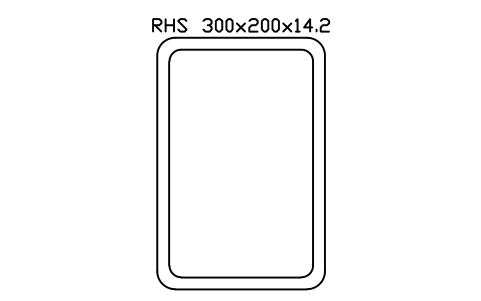 RHS 300x200x14.2 sembolünün önizlemesi, blok SEC_RHS300X200X14.2