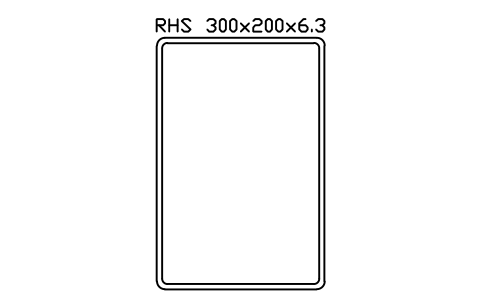 RHS 300x200x6.3 sembolünün önizlemesi, blok SEC_RHS300X200X6.3