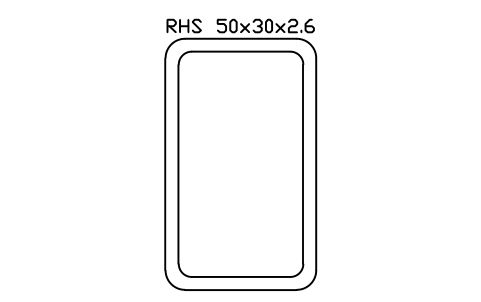 RHS 50x30x2.6 sembolünün önizlemesi, blok SEC_RHS50X30X2.6