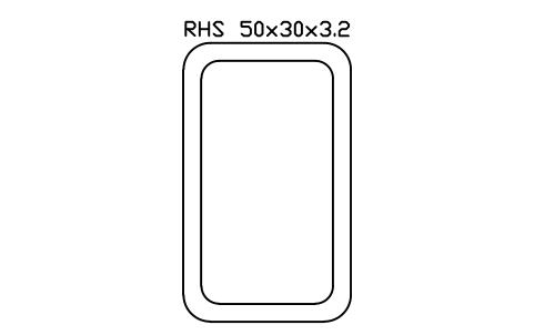 RHS 50x30x3.2 sembolünün önizlemesi, blok SEC_RHS50X30X3.2