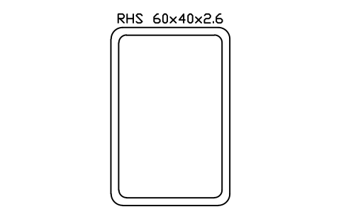 RHS 60x40x2.6 sembolünün önizlemesi, blok SEC_RHS60X40X2.6