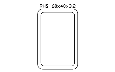 RHS 60x40x3.2 sembolünün önizlemesi, blok SEC_RHS60X40X3.2