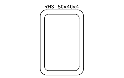 RHS 60x40x4 sembolünün önizlemesi, blok SEC_RHS60X40X4