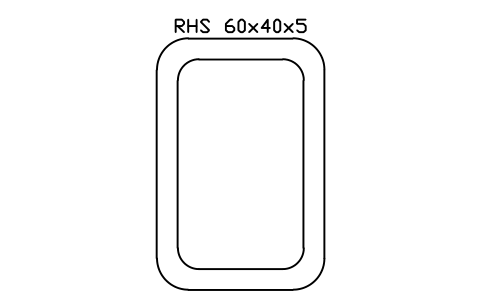 RHS 60x40x5 sembolünün önizlemesi, blok SEC_RHS60X40X5
