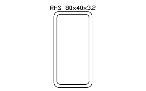 RHS 80x40x3.2 sembolünün önizlemesi, blok SEC_RHS80X40X3.2