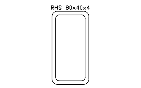 RHS 80x40x4 sembolünün önizlemesi, blok SEC_RHS80X40X4