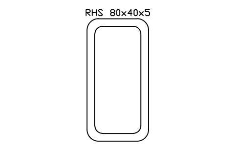 RHS 80x40x5 sembolünün önizlemesi, blok SEC_RHS80X40X5