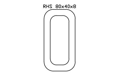 RHS 80x40x8 sembolünün önizlemesi, blok SEC_RHS80X40X8