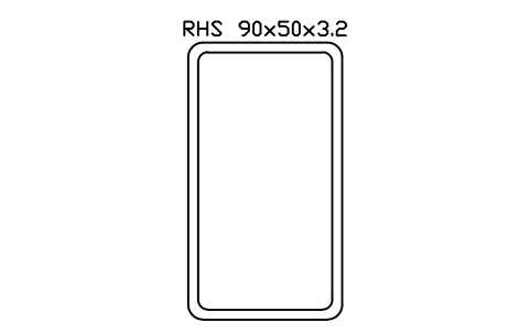 RHS 90x50x3.2 sembolünün önizlemesi, blok SEC_RHS90X50X3.2