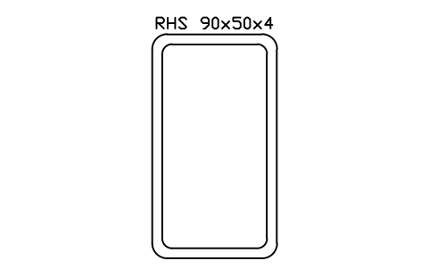 RHS 90x50x4 sembolünün önizlemesi, blok SEC_RHS90X50X4